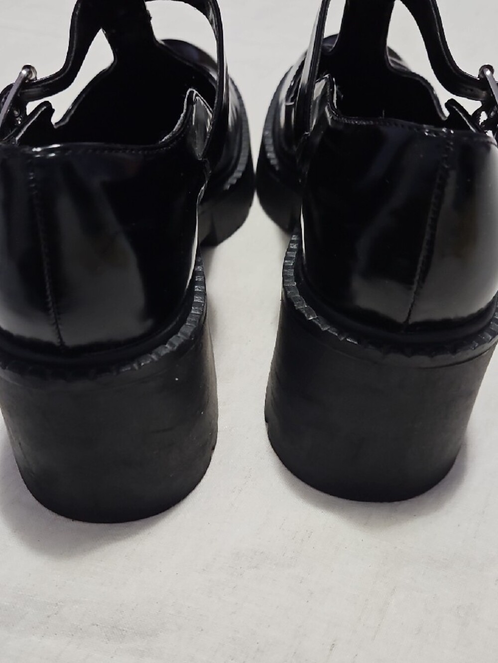 Madden Girl Black Patent Mary Jane Block Heel with Buckle Strap - Picture 6 of 16
